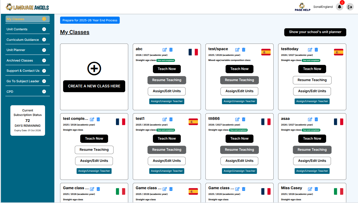 Language Angels project screenshot